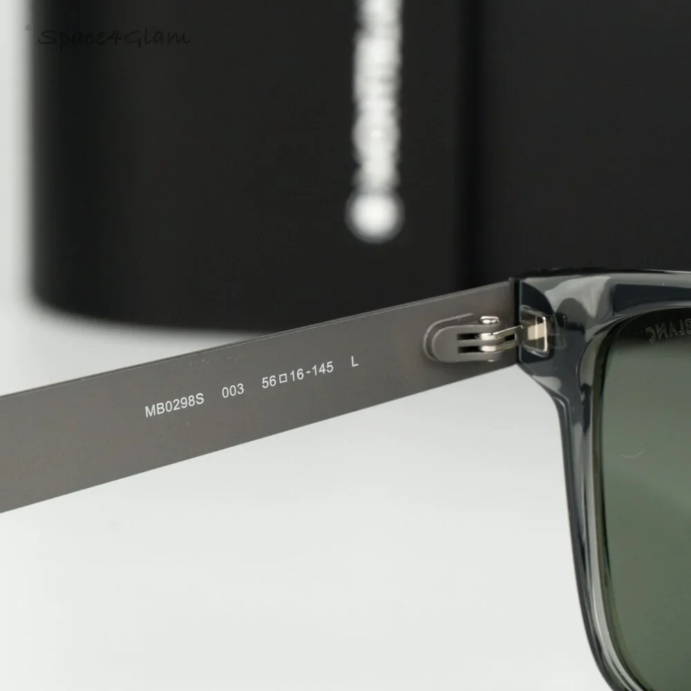 Montblanc Men Sunglasses Grey Ruthenium Green Square MB0298S 003 BRAND NEW
